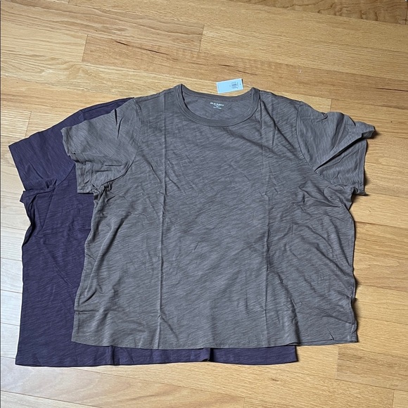 Set of 2 | NWT | Old Navy Women's 100% Cotton Short  Sleeve Ts in Tan and Purple - Picture 1 of 10